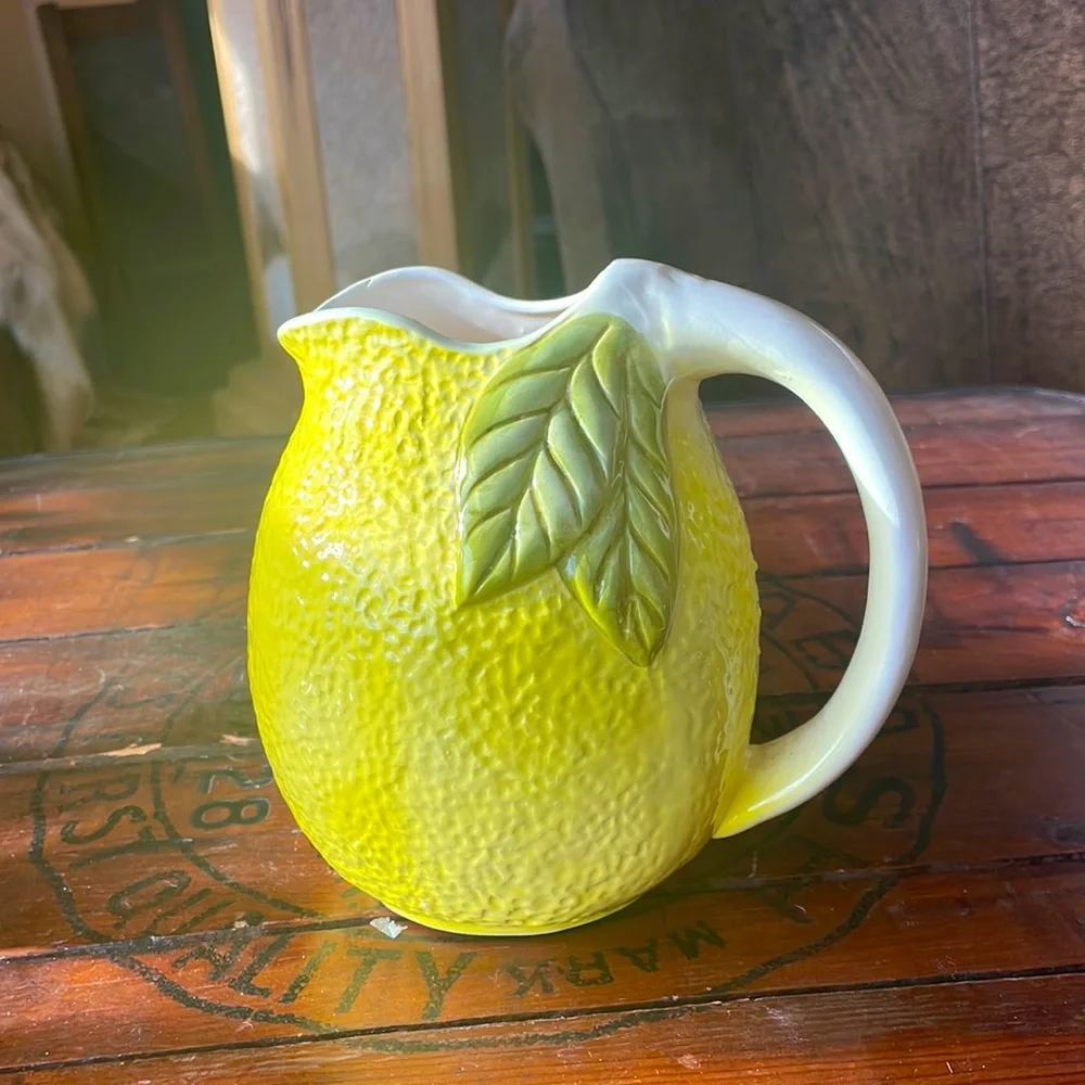 Majolica Style Lemon Pitcher